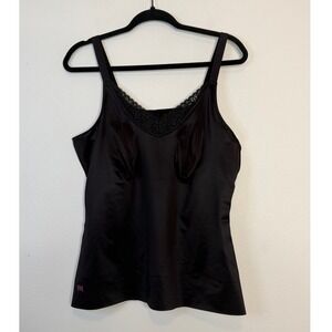 Ruby Ribbon Black Diva Cami Shapewear Camisole Style 1810 Size 44